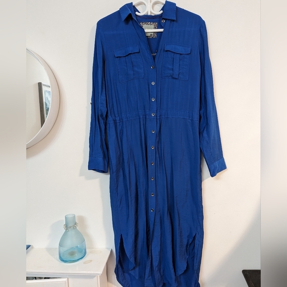 Maeve drawstring shirt dress Sz 6 (BLUE) - Picture 1 of 9